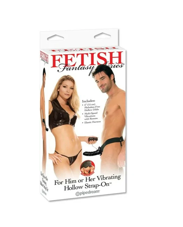 FETISH ARNES HUECO VIBRADOR PARA EL Y ELLA NEGRO 14CM