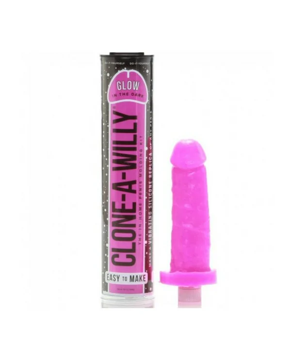 CLONE A WILLY CLONADOR PENE ROSA LUMINISCENTE CON VIBRADOR