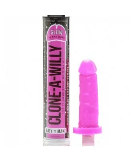 CLONE A WILLY CLONADOR PENE ROSA LUMINISCENTE CON VIBRADOR