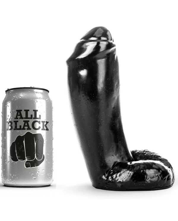 ALL BLACK DILDO REALISTICO 18CM