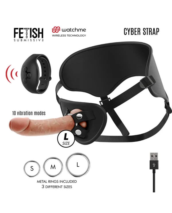 CYBER STRAP ARNES CON DILDO CONTROL REMOTO TECNOLOGIA WATCHME L