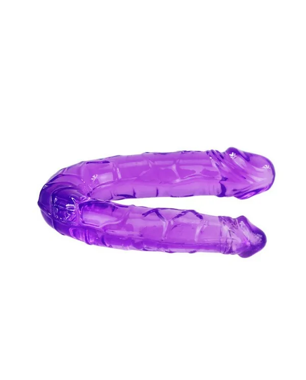 DILDO DOBLE EN GELATINA FLEXIBLE LILA