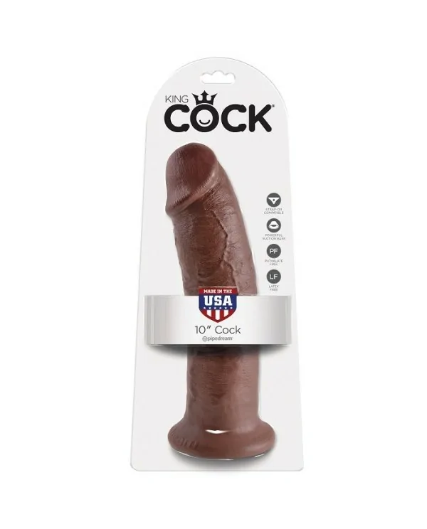 KING COCK 10 PENE MARRON 254 CM