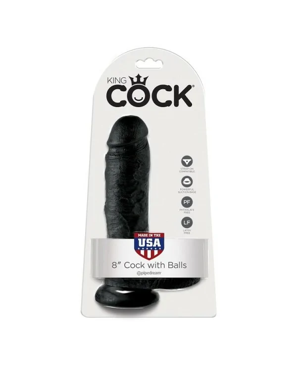 KING COCK 8 PENE REALISTICO NEGRO 203CM