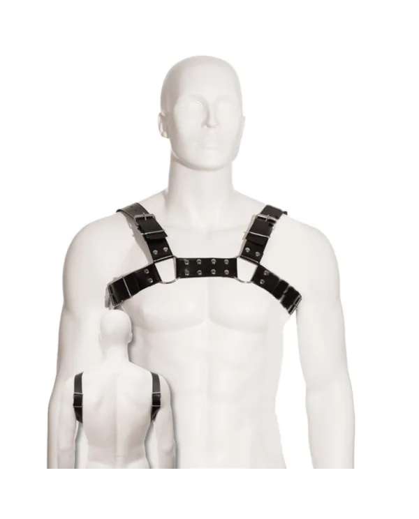 LEATHER BODY BLACK BULL DOG HARNESS