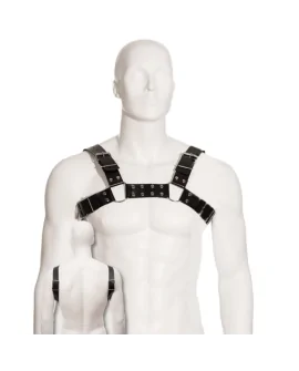 LEATHER BODY BLACK BULL DOG HARNESS