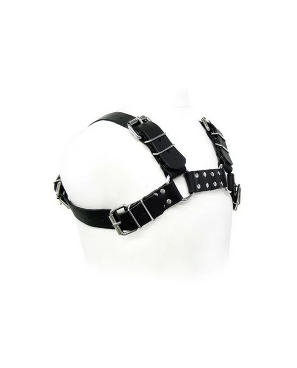 LEATHER BODY BLACK BULL DOG HARNESS