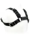 LEATHER BODY BLACK BULL DOG HARNESS