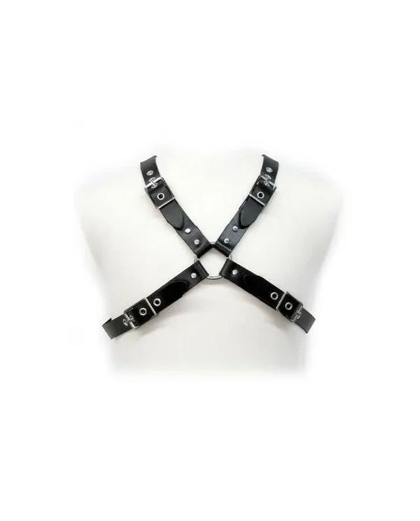 LEATHER BODY BLACK BUCKLE HARNESS FOR MEN