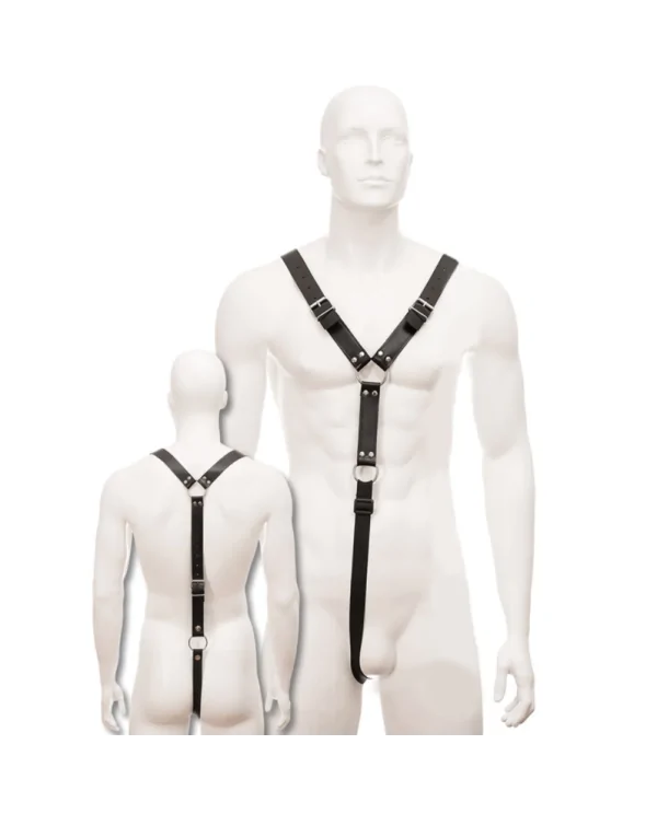 LEATHER BODY HARNESS MEN NEGRO