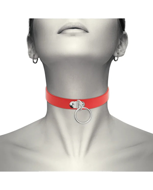 COQUETTE CHIC DESIRE COLLAR CUERO VEGANO ROJO ACCESORIO WOMAN FETISH