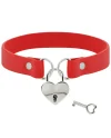 COQUETTE CHIC DESIRE COLLAR CUERO VEGANO ROJO ACCESORIO CORAZoN CON LLAVE