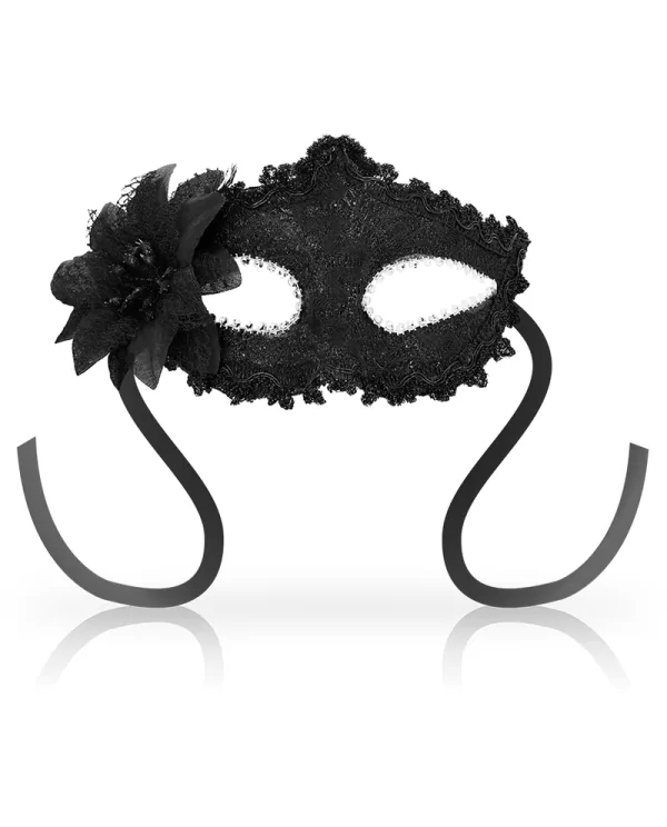 OHMAMA MASKS ANTIZAZ ESTILO VENECIANO FLOR LATERAL NEGRA