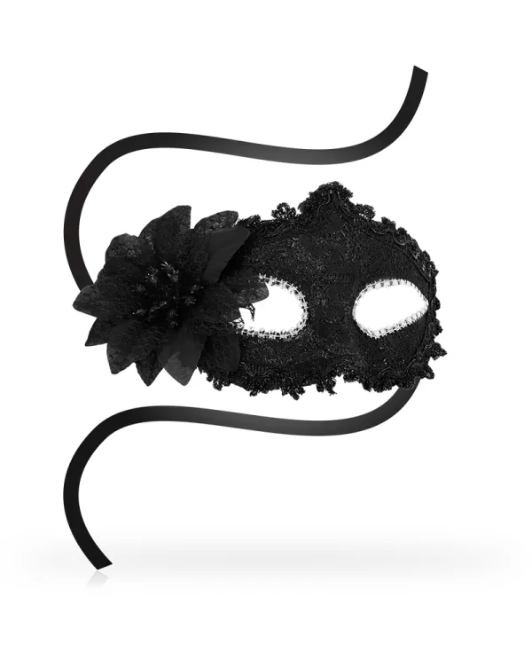 OHMAMA MASKS ANTIZAZ ESTILO VENECIANO FLOR LATERAL NEGRA