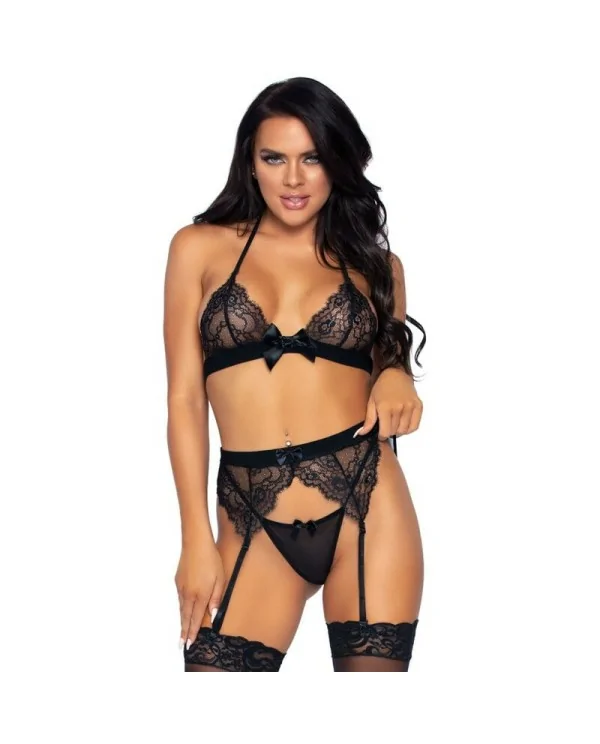 LEG AVENUE SET DE TRES PIEZAS TOP LIGUERO Y TANGA