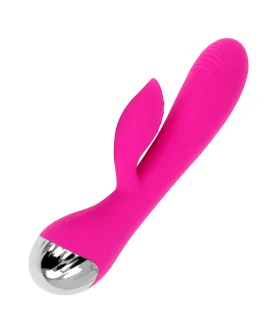 OHMAMA VIBRADOR RECARGABLE CON RABBIT 10 MODOS DE VIBRACIÓN 19 CM