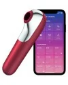 SATISFYER DUAL LOVE VIBRADOR Y SUCCIONADOR CON AIRE PULSADO ROJO