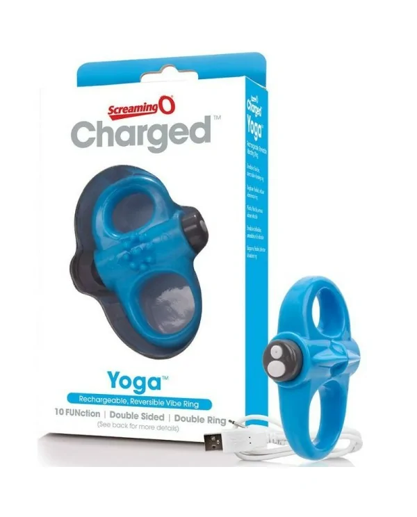 SCREAMING O ANILLO VIBRADOR RECARGABLE YOGA AZUL