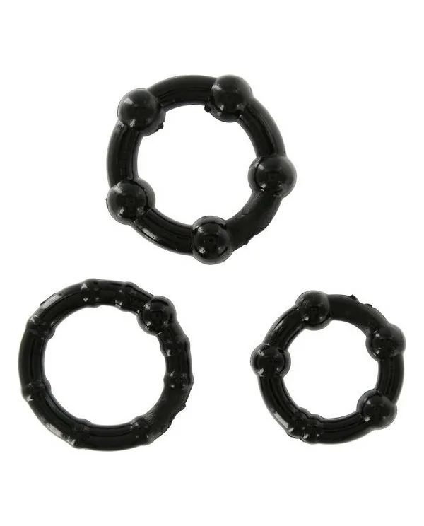 SEVENCREATIONS JUEGO TRES ANILLOS PENE NEGRO