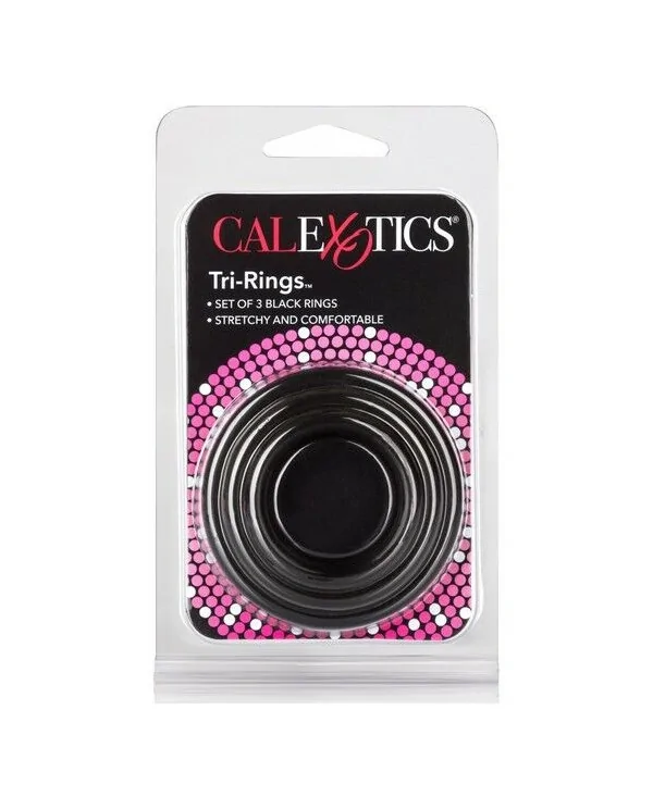 CALEX SET TRES ANILLAS NEGRO ERECCIoN