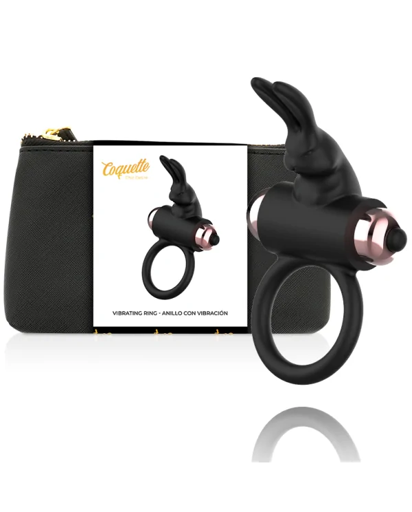 COQUETTE CHIC DESIRE COCK RING ANILLO VIBRADOR NEGRO GOLD