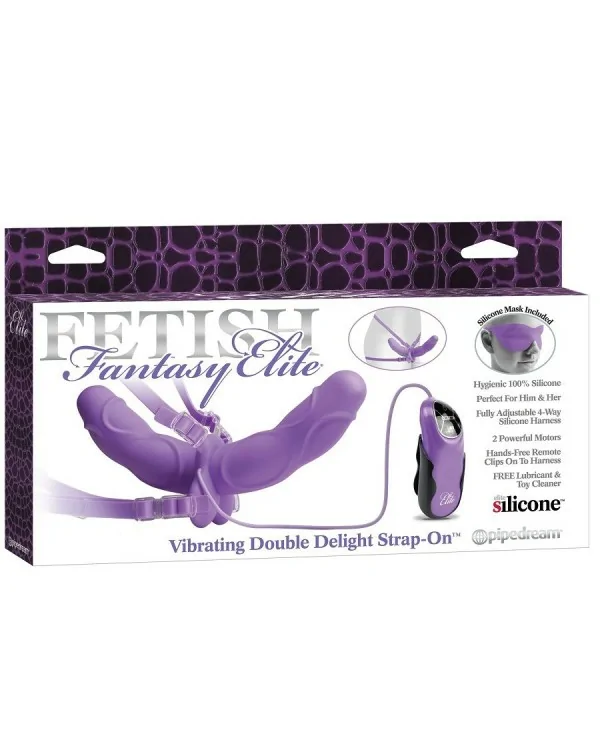 FETISH ELITE DOUBLE ARNES DOBLE VIBRADOR LILA 115CM