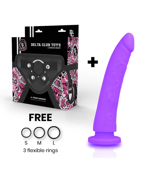 DELTA CLUB TOYS ARNES DILDO LILA SILICONA MEDICA 20 X 4 CM