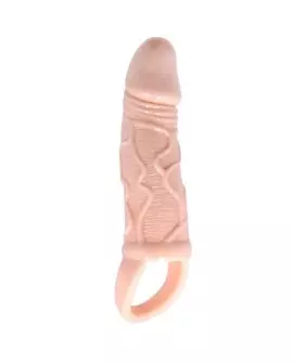 BAILE FUNDA EXTENSORA PENE CON VIBRACION Y STRAP PARA TESTICULOS 13.5 CM