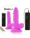 DIVERSIA DILDO FLEXIBLE CON VIBRACION 17 CM LILA