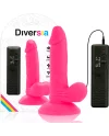 DIVERSIA DILDO FLEXIBLE CON VIBRACION 17 CM ROSA