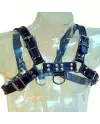 LEATHER BODY ARNES CUERO AZUL Y NEGRO CHEST BULLDOG