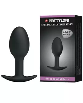 PRETTY LOVE PLUG ANAL SILICONA 6.5 CM NEGRO