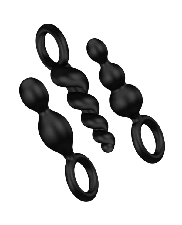 SATISFYER ANAL PLUGS SET 3PCS BLACK