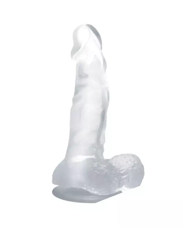 BAILE DILDO REALISTICO CON VENTOSA Y TESTICULOS 167 CM TRANSPARENTE