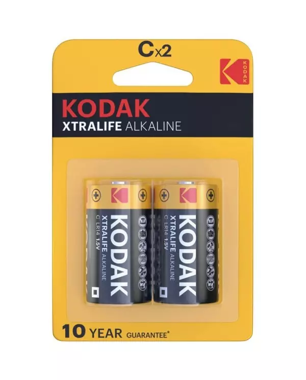 KODAK XTRALIFE PILAS ALCALINAS C X 2 UNDS