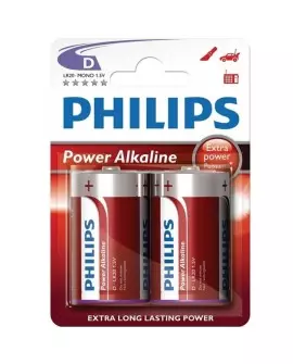 PHILIPS POWER ALKALINE PILA D LR20 BLISTER*2