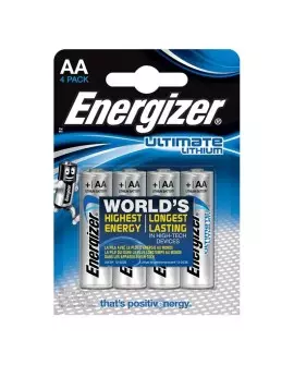 ENERGIZER ULTIMATE LITHIUM PILA LITIO AA L91 LR6 1,5V BLISTER*4