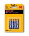 KODAK MAX SUPER PILA ALCALINA AA LR6 BLISTER4