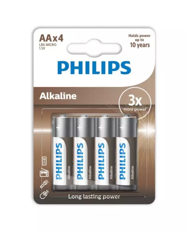 PHILIPS ALKALINE PILA AA LR6 BLISTER4