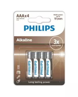 PHILIPS ALKALINE PILA AAA LR03 BLISTER*4