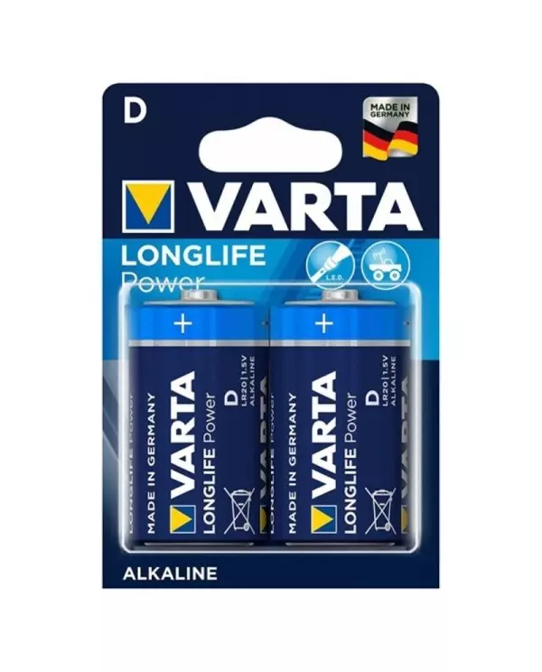 VARTA LONGLIFE POWER PILA ALCALINA D LR20 BLISTER2