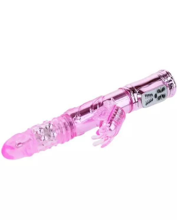 VIBRADOR RECARGABLE CON ROTACION Y ESTIMULADOR THROBBING BUTTERFLY