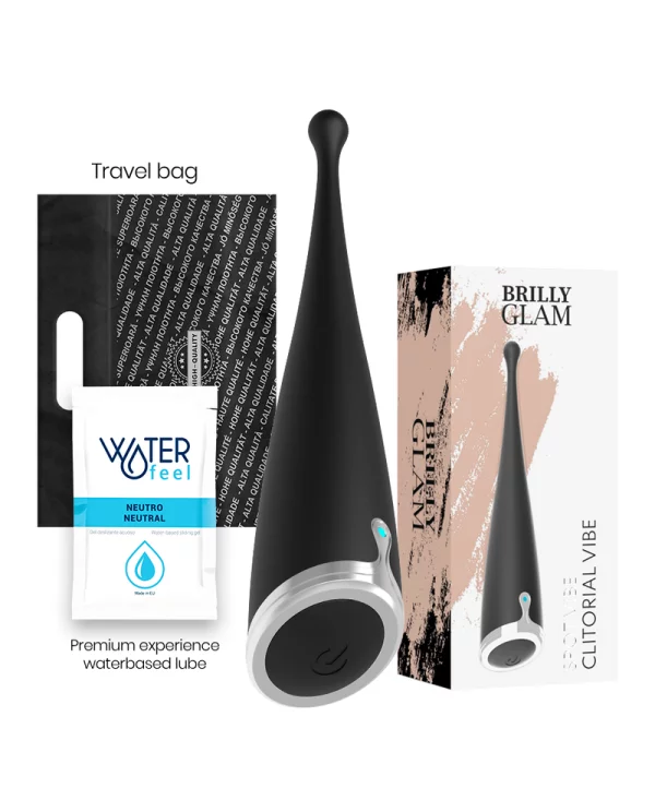 BRILLY GLAM SPOT VIBE VIBRADOR CLITORIAL ORGASMICO SILICONA NEGRO