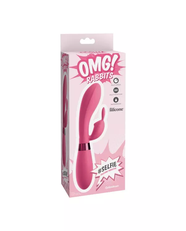 OMG SELFIE SILICONE VIBRATOR RABBIT PINK