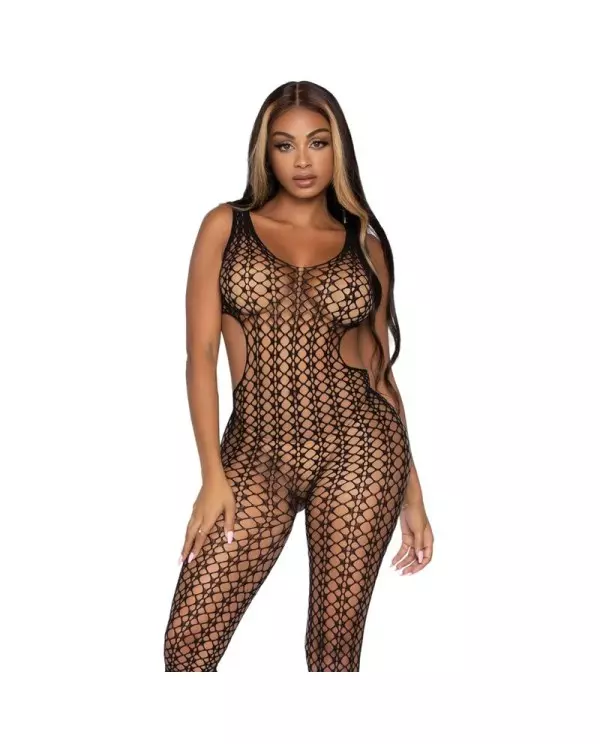 LEG AVENUE LATTICE NET BODYSTOCKING ONE SIZE