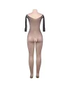 QUEEN LINGERIE BODYSTOCKING MANGA LARGA CON BRILLANTES S L