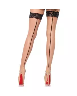 LEG AVENUE MEDIAS NUDE & NEGRO BACKSEAM