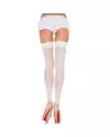 LEG AVENUE MEDIAS CON COSTURA TRASERA Y LIGA ENCAJE BLANCO