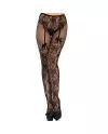 LEG AVENUE MEDIAS ALTAS CON ABERTURA TRASERA DISENO FLORAL TALLA UNICA