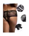 QUEEN LINGERIE PANTIES DE ENCAJE FLORAL ABERTURA TRASERA S M